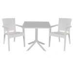 Τραπεζαρία Icon-Halcyon  σετ 3τεμ PP σε λευκή απόχρωση