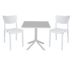 Τραπεζαρία Icon-Ignite  σετ 3τεμ PP σε λευκή απόχρωση