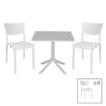 Τραπεζαρία Icon-Ignite σετ 5τεμ PP σε λευκή απόχρωση