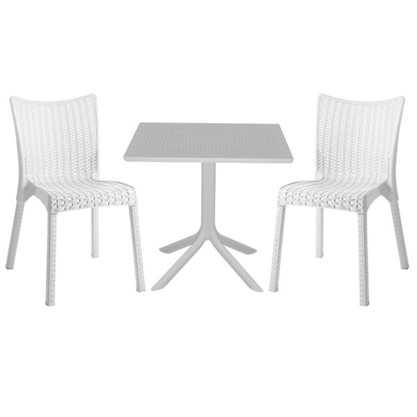 Τραπεζαρία Icon-Confident  σετ 3τεμ PP σε λευκή απόχρωση