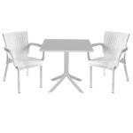 Τραπεζαρία Icon-Festive  σετ 3τεμ PP σε λευκή απόχρωση