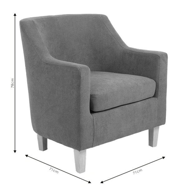 Πολυθρόνα Joyful ύφασμα ανθρακί-φυσικό 71x71x78εκ