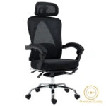 Καρέκλα γραφείου διευθυντή με υποπόδιο Titan  Premium Quality ύφασμα-mesh χρώμα μαύρο