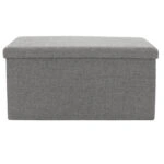 Σκαμπό-μπαούλο Greatness ύφασμα γκρι 76x38x38εκ