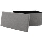Σκαμπό-μπαούλο Greatness ύφασμα γκρι 76x38x38εκ