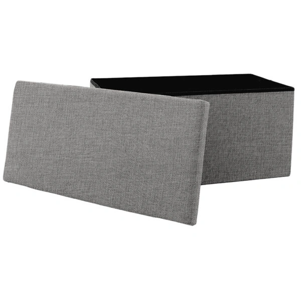 Σκαμπό-μπαούλο Greatness ύφασμα γκρι 76x38x38εκ