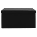 Σκαμπό-μπαούλο Cooperation  pu μαύρο 76x38x38εκ