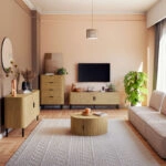 Τραπέζι σαλονιού Scandi  MDF σε φυσική απόχρωση Φ80x35.5εκ