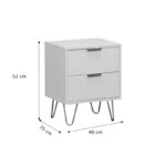 Κομοδίνο Culture με 2 συρτάρια λευκό-χρυσό 40x35x52εκ