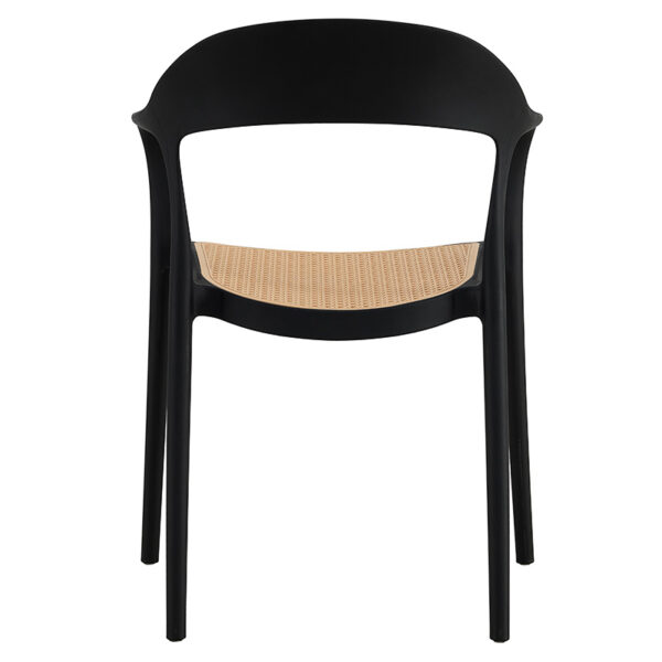 Πολυθρόνα Ember στοιβαζόμενη με UV protection PP μπεζ-μαύρο 52.5x56.5x81εκ.