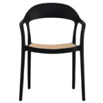 Πολυθρόνα Ember στοιβαζόμενη με UV protection PP μπεζ-μαύρο 52.5x56.5x81εκ.