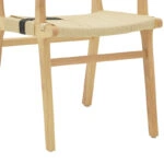 Πολυθρόνα Olivier ξύλο οξιάς φυσικό μαύρο-έδρα φυσικό σχοινί 62x60x85εκ