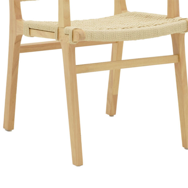 Πολυθρόνα Olivier ξύλο οξιάς φυσικό-έδρα φυσικό σχοινί 62x60x85εκ