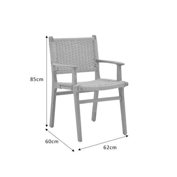 Πολυθρόνα Olivier ξύλο οξιάς φυσικό-έδρα φυσικό σχοινί 62x60x85εκ