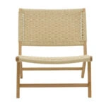 Πολυθρόνα Filippo  ξύλο οξιάς φυσικό-έδρα χρώμα φυσικό σχοινί 68x72x74εκ