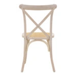 Καρέκλα Dylon  στοιβαζόμενη white wash ξύλο οξιάς-έδρα φυσικό rattan 48x52x89εκ