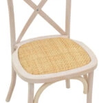 Καρέκλα Dylon  στοιβαζόμενη white wash ξύλο οξιάς-έδρα φυσικό rattan 48x52x89εκ