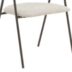 Καρέκλα Rachele  ανοιχτό γκρι ύφασμα-πόδι μαύρο μέταλλο 52x53x83εκ