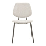 Καρέκλα Pietro ανοιχτό γκρι ύφασμα-πόδι μαύρο μέταλλο 50x53x83εκ