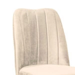 Καρέκλα Vespera I  βελούδο εκρού-καρυδί πόδι