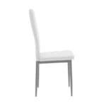 Καρέκλα Parker μέταλλο-PU λευκό-ανθρακί πόδι 42x48x98εκ