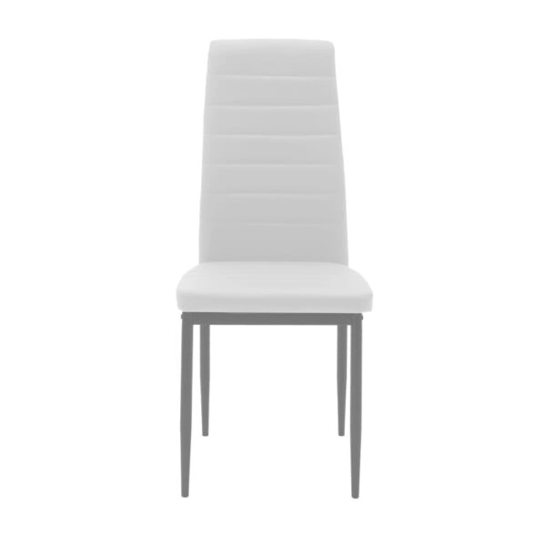 Καρέκλα Parker μέταλλο-PU λευκό-ανθρακί πόδι 42x48x98εκ