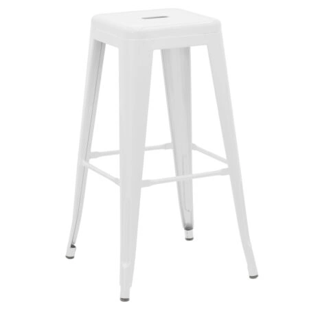 Σκαμπό μπαρ Utopia  λευκό μέταλλο 42x42x76εκ