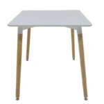 Τραπέζι Natali  MDF λευκό-πόδια φυσικό 120x80x76εκ