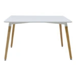 Τραπέζι Natali  MDF λευκό-πόδια φυσικό 120x80x76εκ