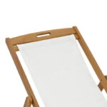 Σεζλόνγκ Franclow  ξύλο ακακίας φυσικό-πανί pvc λευκό