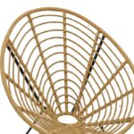 Πολυθρόνα Naoki  pe ratatn σε φυσική απόχρωση-μέταλλο μαύρο πόδι 78x74x87εκ