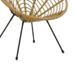 Πολυθρόνα Naoki  pe ratatn σε φυσική απόχρωση-μέταλλο μαύρο πόδι 78x74x87εκ