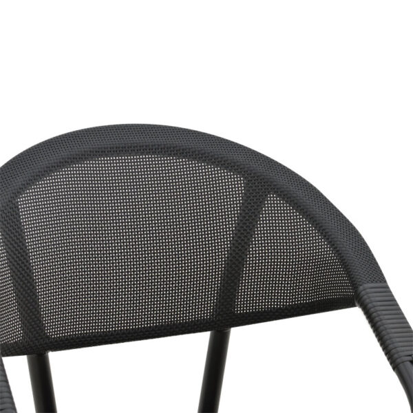 Πολυθρόνα Isaia μαύρο αλουμίνιο-textilene μαύρο 57x57x83εκ