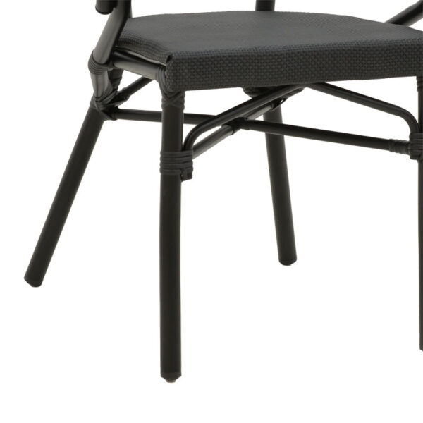 Πολυθρόνα Isaia μαύρο αλουμίνιο-textilene μαύρο 57x57x83εκ