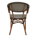 Πολυθρόνα Isaia καρυδί αλουμίνιο-textilene μαύρο 57x57x83εκ