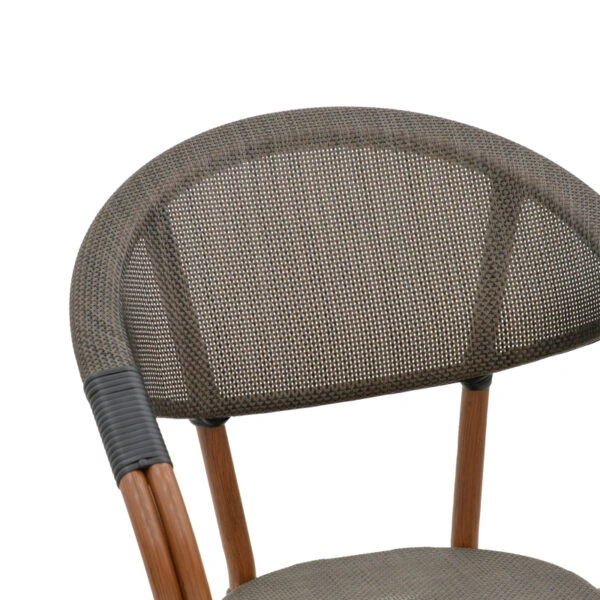 Πολυθρόνα Isaia καρυδί αλουμίνιο-textilene μαύρο 57x57x83εκ