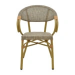 Πολυθρόνα Isaia  φυσικό αλουμίνιο-textilene γκρι 57x57x83εκ