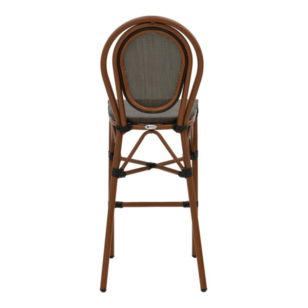 Σκαμπό μπαρ Dezyan  καρυδί αλουμίνιο-γκρι textilene 41.5x53.5x116εκ