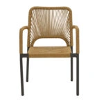 Πολυθρόνα αλουμινίου Norture στοιβαζόμενη ανθρακί σκελετός-φυσικό rattan 57x61x85εκ