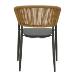 Πολυθρόνα αλουμινίου Raven  στοιβαζόμενη ανθρακί σκελετός-textilene φυσικό rattan 57x62x78εκ