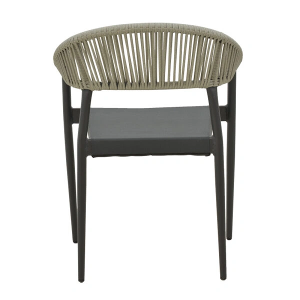 Πολυθρόνα αλουμινίου Elation στοιβαζόμενη ανθρακί σκελετός-textilene ανθρακί rattan 56x52x76εκ