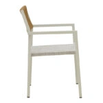 Πολυθρόνα αλουμινίου Savor  στοιβαζόμενη λευκός σκελετός-textilene φυσικό rattan 55x58x83εκ