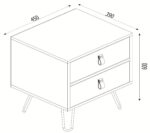 Κομοδίνο  TILOS Φυσικό/Ανθρακί/Ανοιχτό Καφέ 45x39x60cm