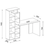 Γραφείο  PRIMO Λευκό/Καρυδιά 162x60x148cm