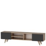 Έπιπλο Τηλεόρασης SKOPELOS Καρυδιά/Μαύρο 160x30x40cm