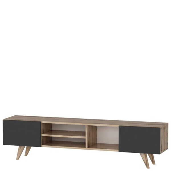 Έπιπλο Τηλεόρασης SKOPELOS Καρυδιά/Μαύρο 160x30x40cm