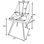 Καρέκλα Initiate γκρι ύφασμα-πόδι μαύρο μέταλλο 48x57x85εκ