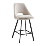 Σκαμπό μπαρ Initiate κρεμ ύφασμα-πόδι μαύρο μέταλλο 48x56x98εκ