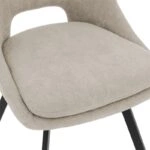 Σκαμπό μπαρ Initiate κρεμ ύφασμα-πόδι μαύρο μέταλλο 48x56x98εκ