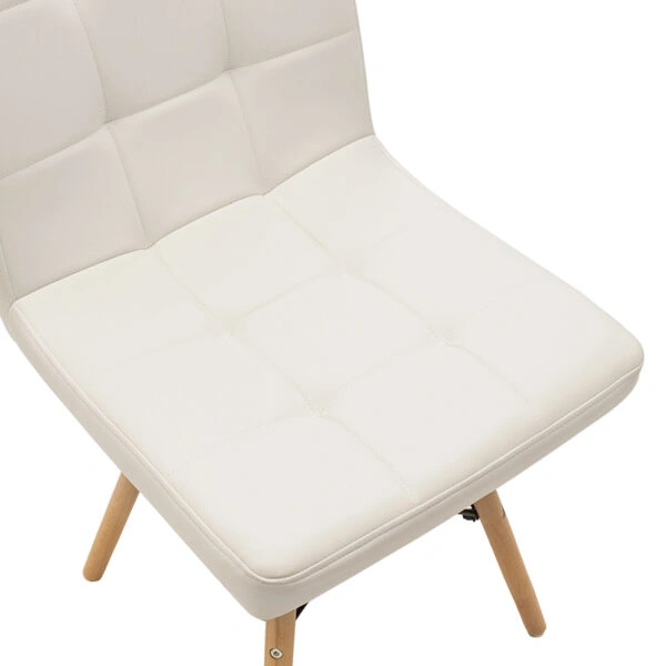 Καρέκλα Cian II  PU λευκό-φυσικό πόδι